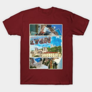 Greetings from Lyon in France Vintage style retro souvenir T-Shirt